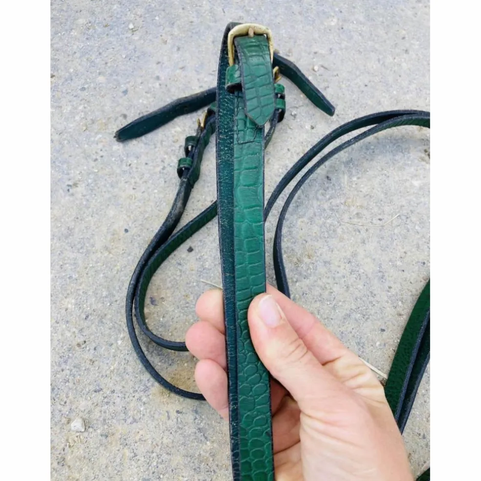 Ensemble bride + rênes effet « crocodile »