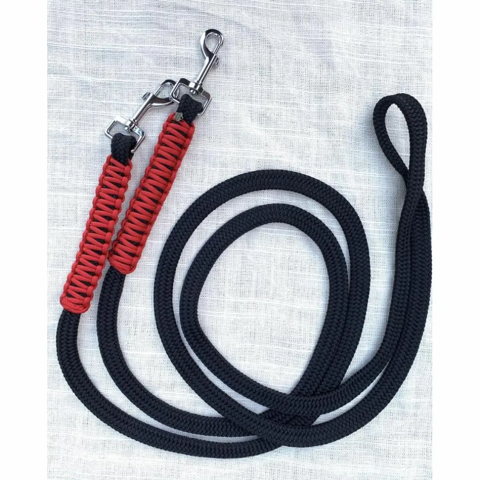 ensemble bridon et rêne rouge et noire
