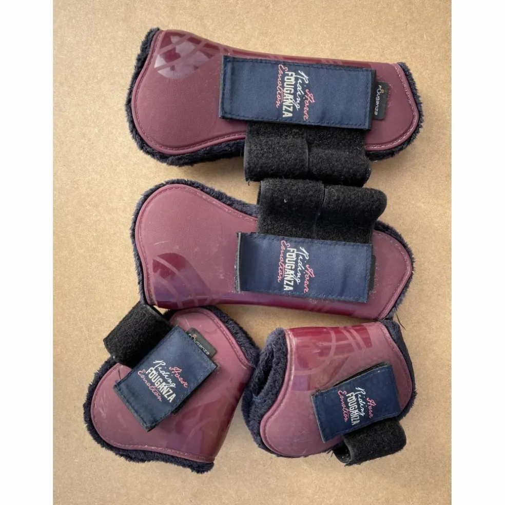 Ensemble complet bordeaux et bleu taille cheval