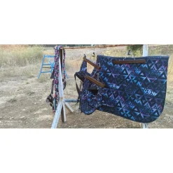 Ensemble complet tapis bonnet bande et licol