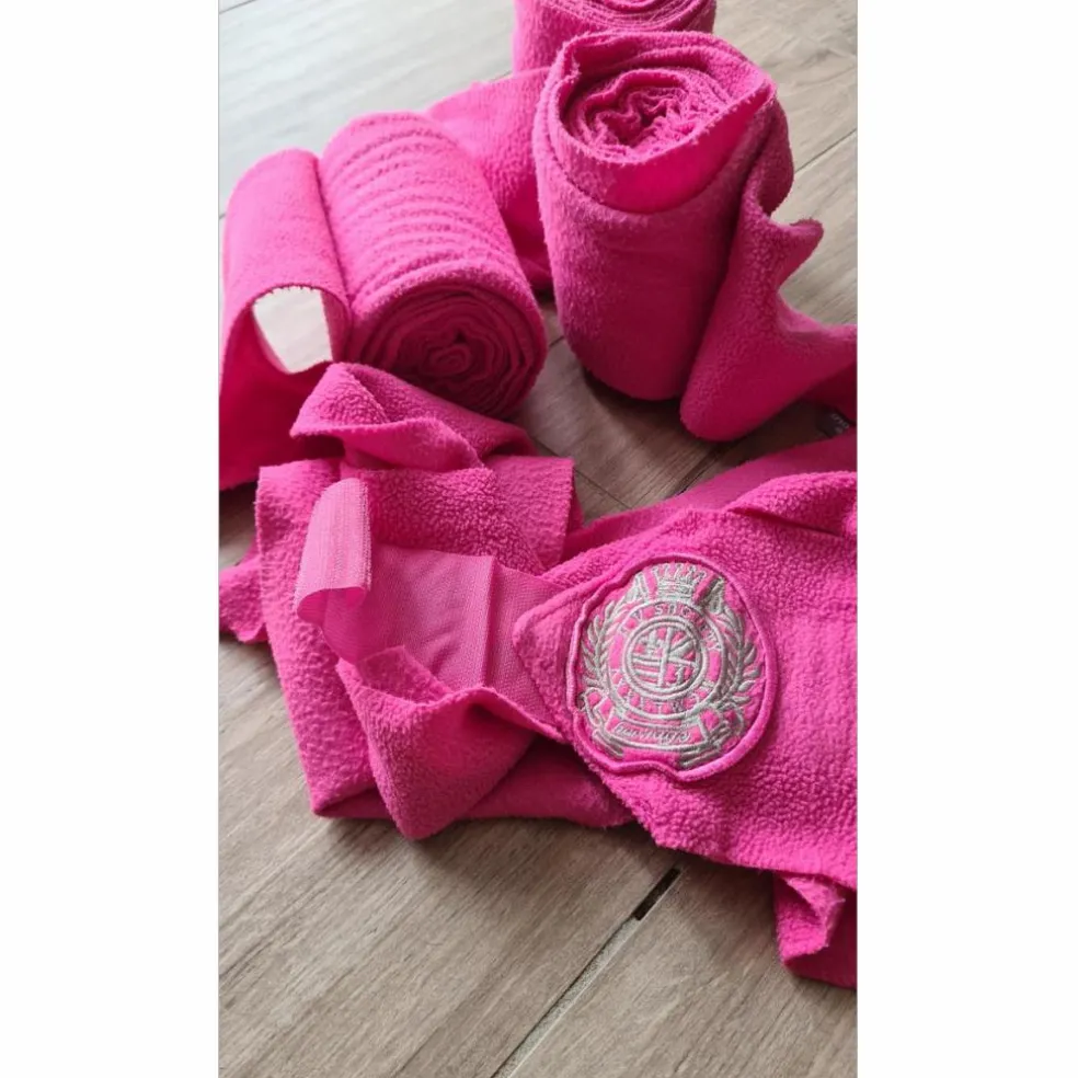 Ensemble dressage HV Polo rose tapis-bonnet-bandes