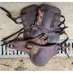 ensemble guêtre et protège boulet cuir
