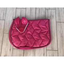 Ensemble rose tapis et bonnet taille pony