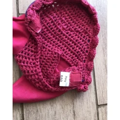Ensemble rose tapis et bonnet taille pony