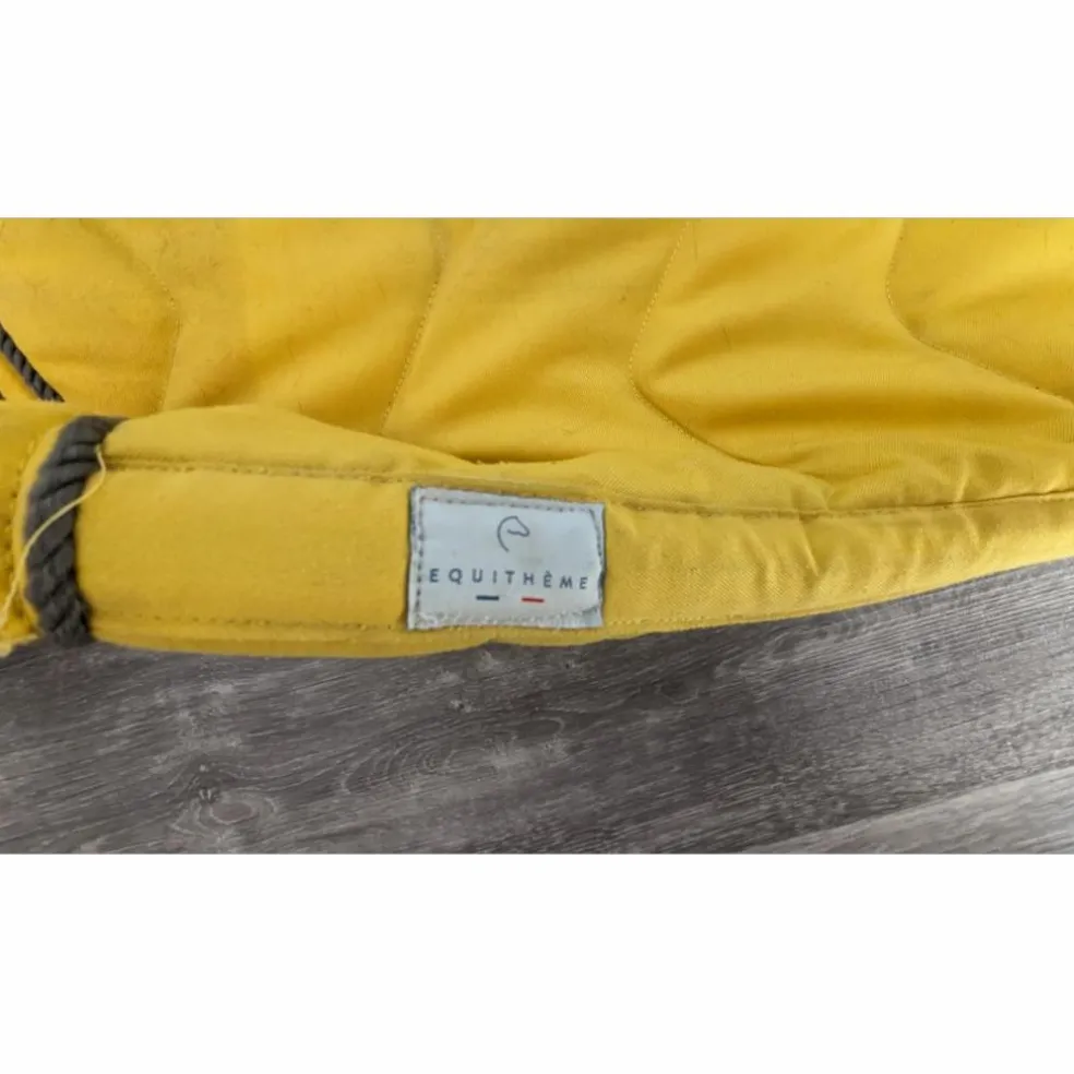 Ensemble tapis + bandes de polo Equithème - Jaune - Full