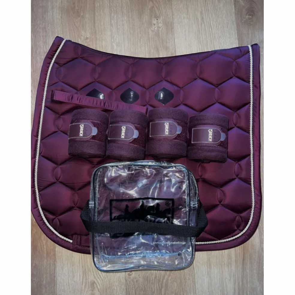 Ensemble Tapis + Bandes de Polo bordeaux Eskadron