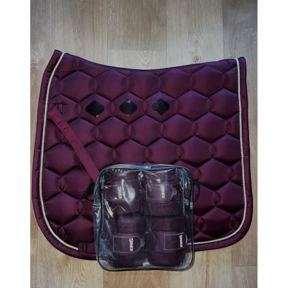 Ensemble Tapis + Bandes de Polo bordeaux Eskadron