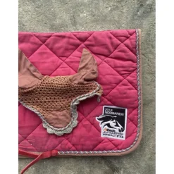 Ensemble tapis + bonnet Equi-thème rose