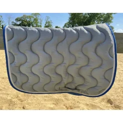 Ensemble tapis + bonnet gris/bleu roi