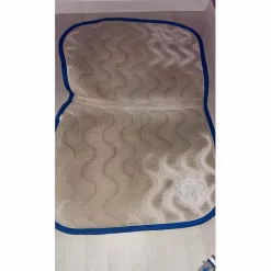 Ensemble tapis bonnet Pénélope gris et bleu roi