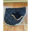 ensemble tapis de selle et bonnet noir et beige sport