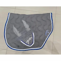 Ensemble tapis et bonnet pénélope gris et bleu roi