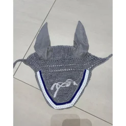 Ensemble tapis et bonnet pénélope gris et bleu roi