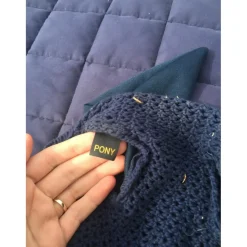Ensemble tapis et bonnet Veredus et Lamicell bleu marine