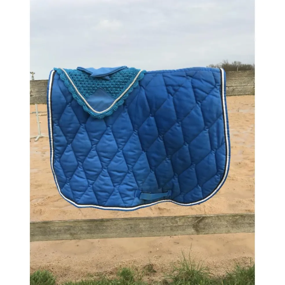 Ensemble tapis/bonnet bleu roi