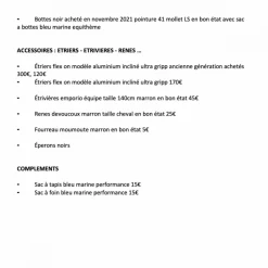 equipements equitation