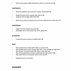 equipements equitation