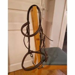 Filet bridon cuir marron cheval