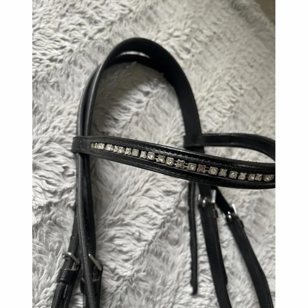 Filet noir strass cheval