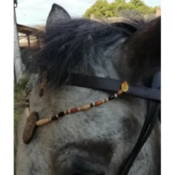Frontal cuir et perles