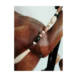 Frontal cuir et perles