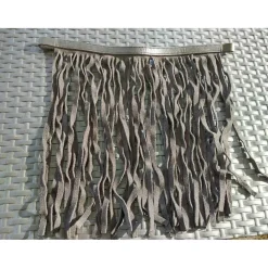 Frontal franges cuir noir