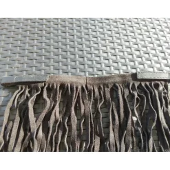 Frontal franges cuir noir