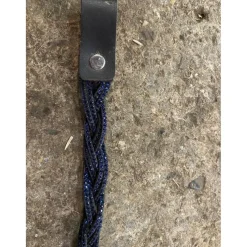 Frontal tressé noir à strass bleu marine