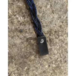 Frontal tressé noir à strass bleu marine