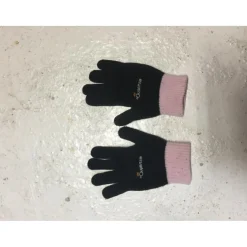 Gants marron et rose