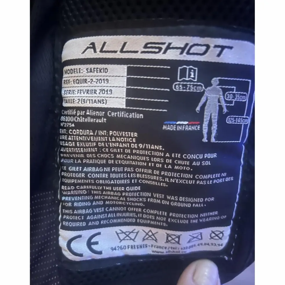 Gilet air bag enfant