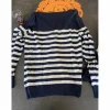 gilet rayée bleu marine et blanc taille M