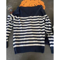 gilet rayée bleu marine et blanc taille M