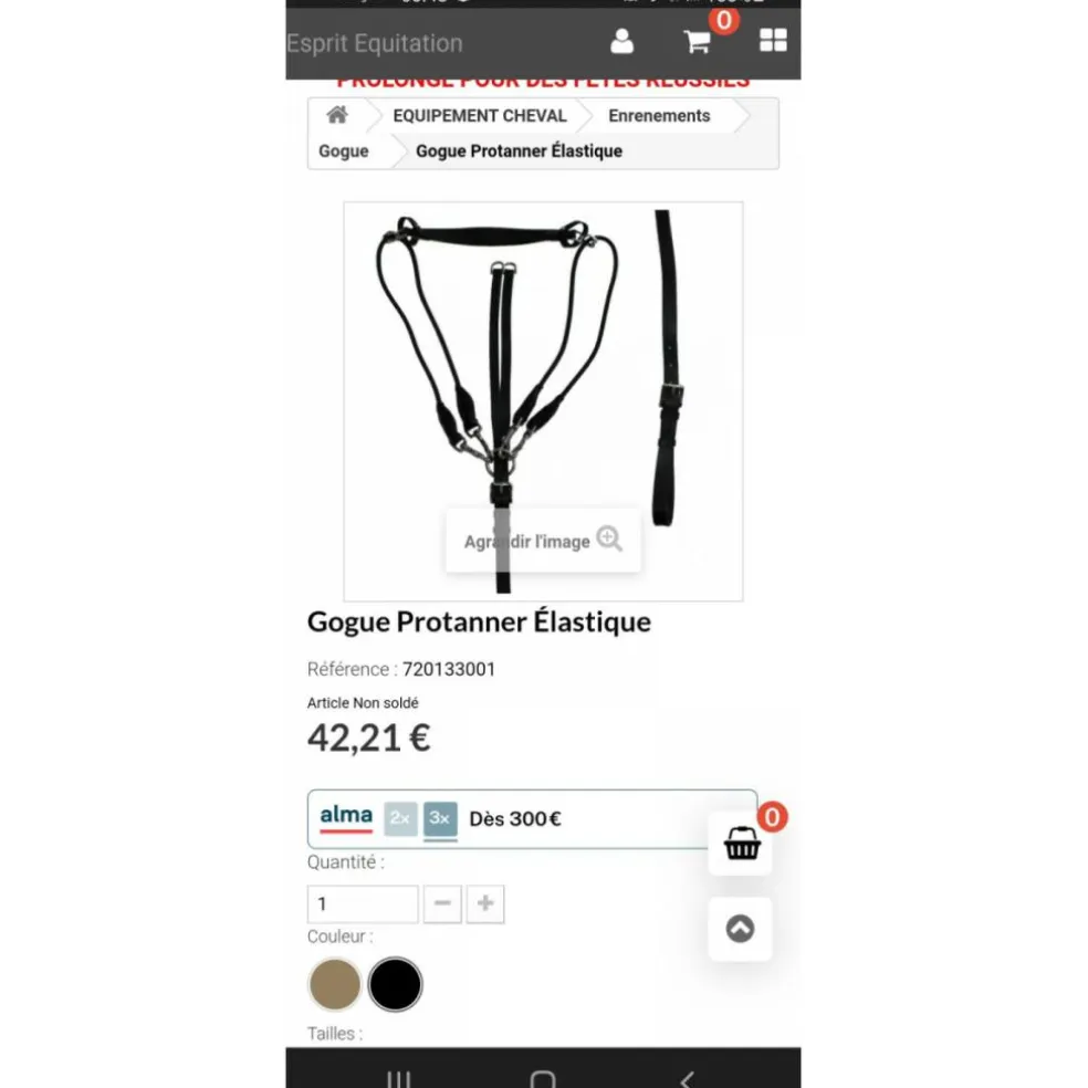 Gogue cuir noir protanner