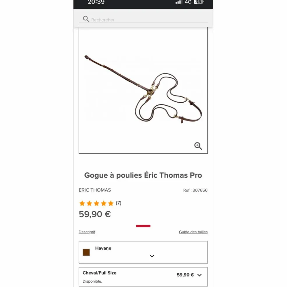 Gogue en cuir Éric Thomas taille full