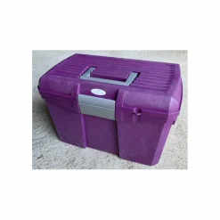 Grande boite de pansage violette et grise
