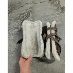 GUETRES CUIR MARRON + protège boulet