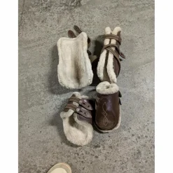 GUETRES CUIR MARRON + protège boulet