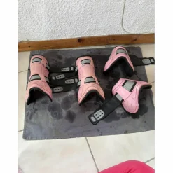 Guêtres + Protège-boulets HEXA rose – matière imperméable, facile à nettoyer