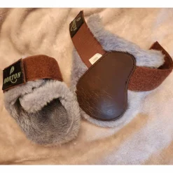 Guêtres et Protèges boulets moumoute Norton, marrons et bleu ciel