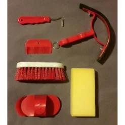 Kit de pansage rouge pour enfant (+ mallette)