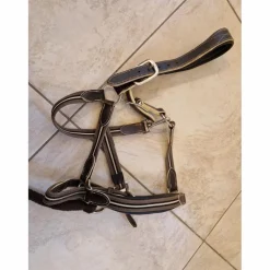 Licol cuir et tissu + longe
