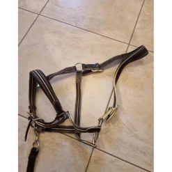 Licol cuir et tissu + longe