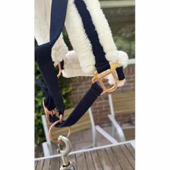 Licol taille poney, avec moumoute et boucles en rose gold