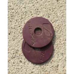 Lot de 2 muselaines rose et bleu et rondelles violette