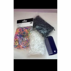 lot de 3 paquets d’élastique et 1 peigne