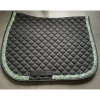 Lot tapis, bonnet, bandes vert d'eau/noir