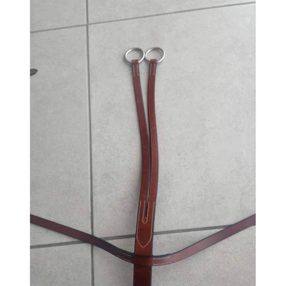 Martingale a anneaux en cuir Cognac