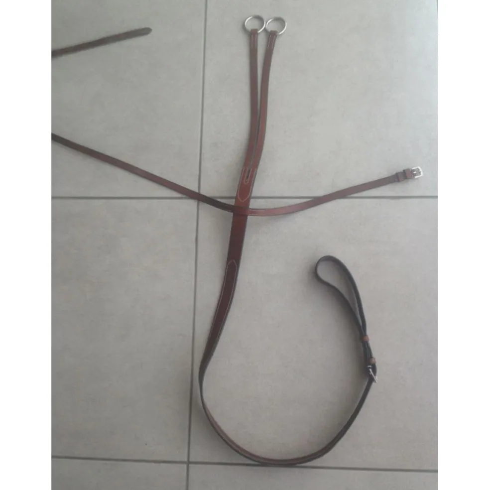 Martingale a anneaux en cuir Cognac