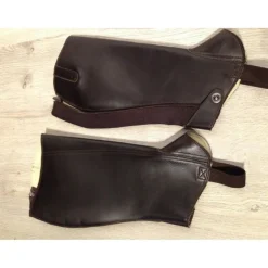 Mini chaps cuir marron
